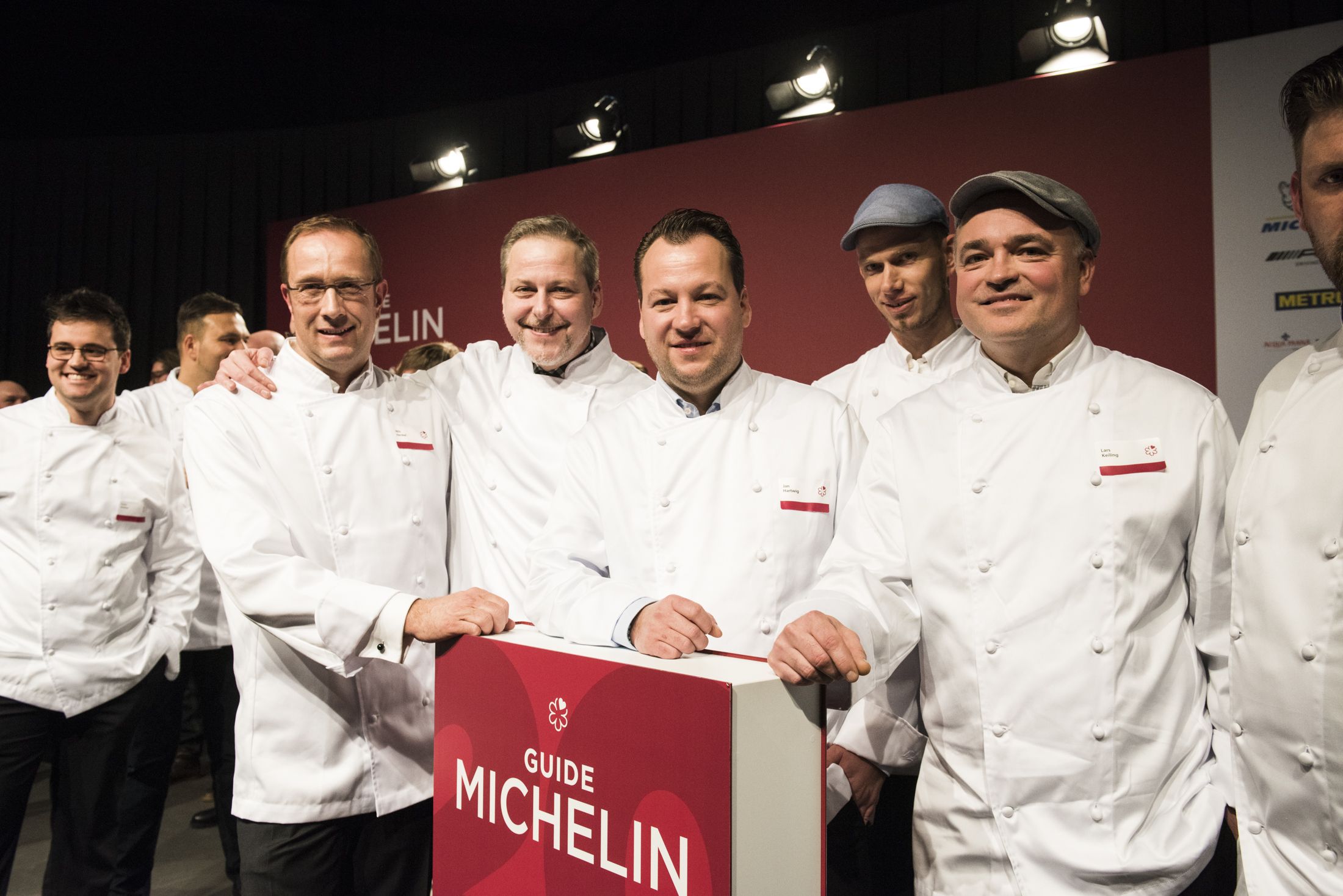 v.l. Nils Henkel, Christian Scharrer, Jan Hartwig, Boris Rommel und Lars Keiling. Foto: Guide Michelin